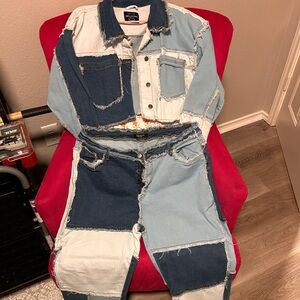 American Bazi Blue Denim Jacket and matching jeans, gently used
